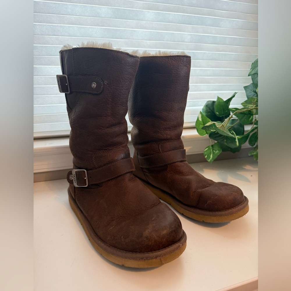 SIZE 9 UGG Dark Brown Moto Boots - Picture 7 of 10